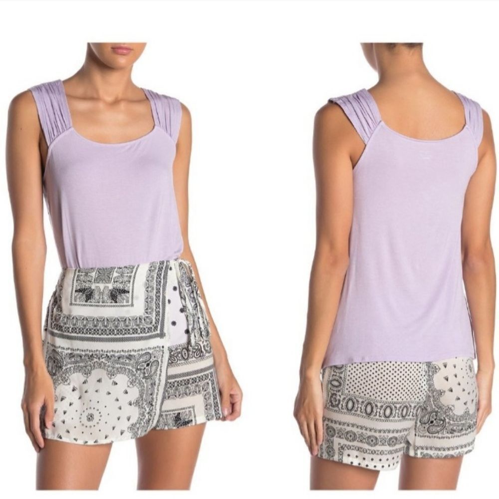 14th & Union Shirred Shoulder Tank Top size M New with tags